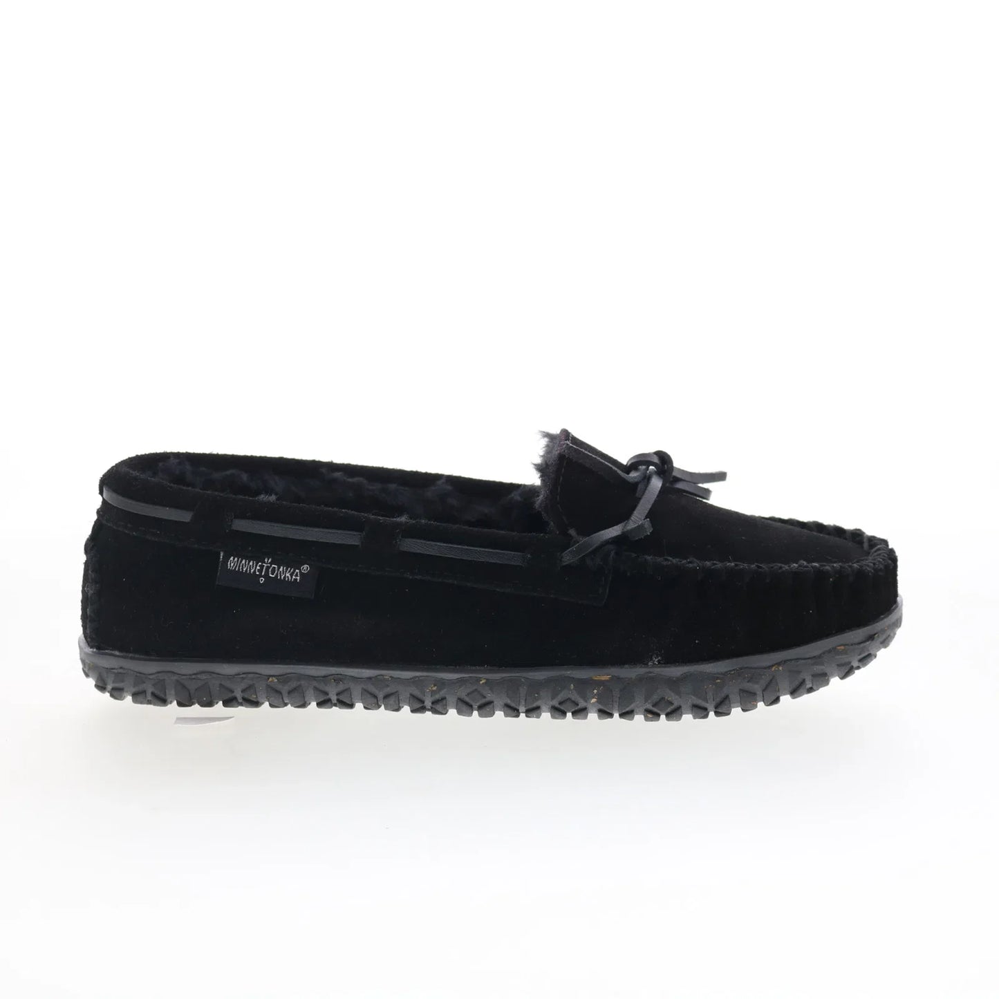 Minnetonka Tilia 40150 Womens Black Suede Slip On Moccasin Slippers Shoes