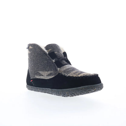 Minnetonka Torrey 40146 Womens Black Suede Loafer Slippers Shoes