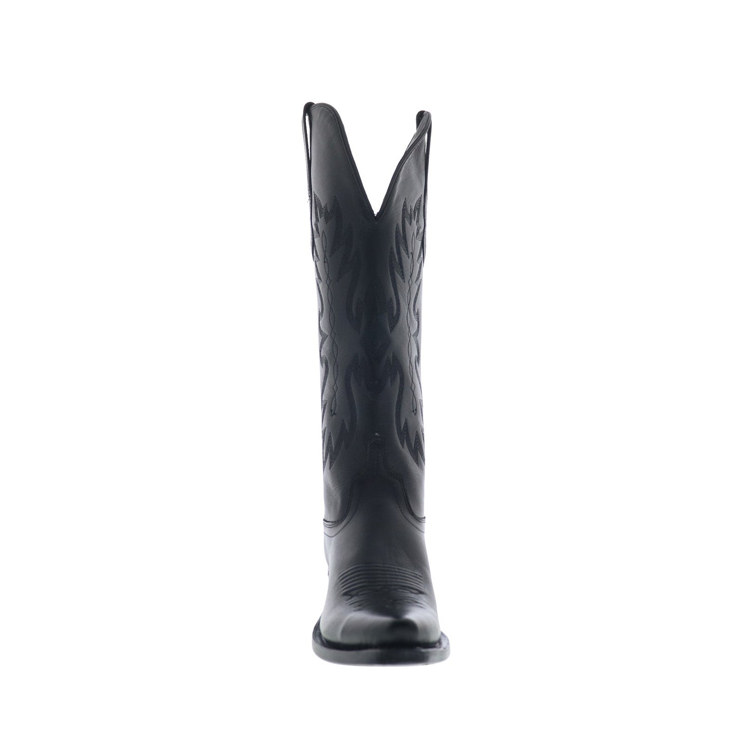 Jama Old West TS1543 Womens Black Leather Slip On Cowboy Western Boots