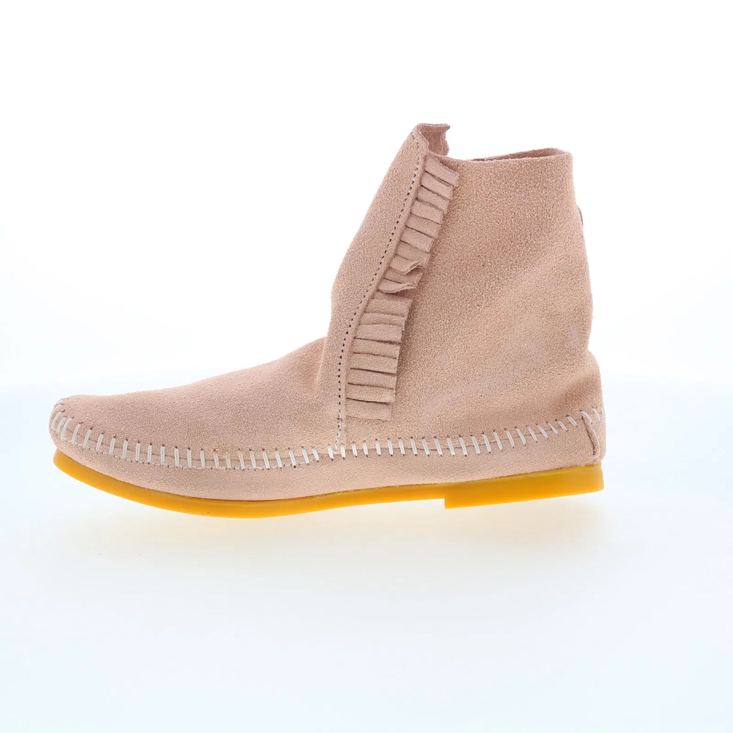 Minnetonka Two Button Boot 446P Womens Pink Suede Ankle & Booties Boots