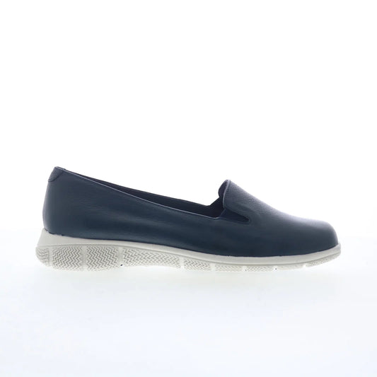 Trotters Universal T2110-400 Womens Blue Leather Slip On Loafer Flats Shoes