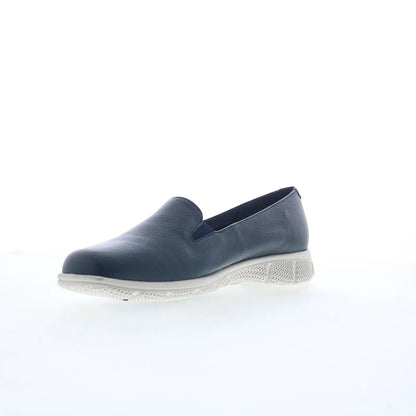 Trotters Universal T2110-400 Womens Blue Leather Slip On Loafer Flats Shoes