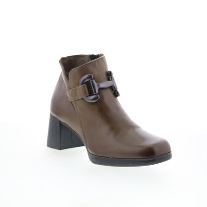 Miz Mooz Vino Womens Green Leather Zipper Ankle & Booties Boots