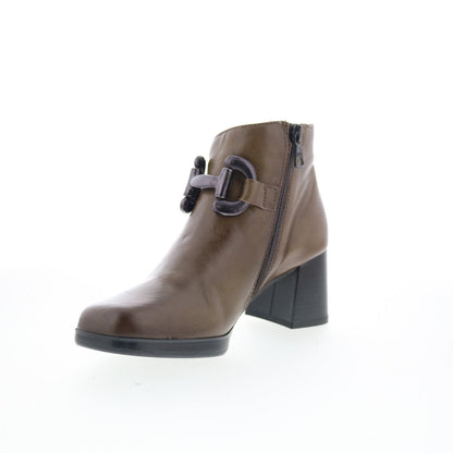Miz Mooz Vino Womens Green Leather Zipper Ankle & Booties Boots