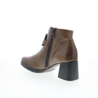 Miz Mooz Vino Womens Green Leather Zipper Ankle & Booties Boots