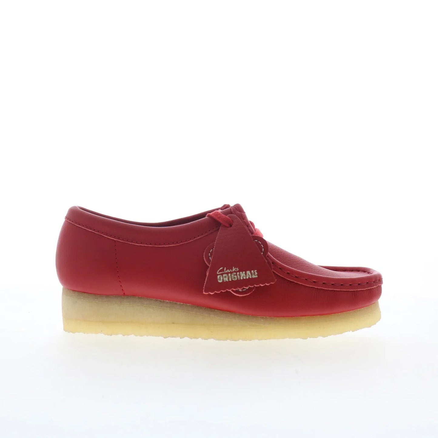 Clarks Wallabee 26180683 Womens Red Leather Oxfords & Lace Ups Casual Shoes