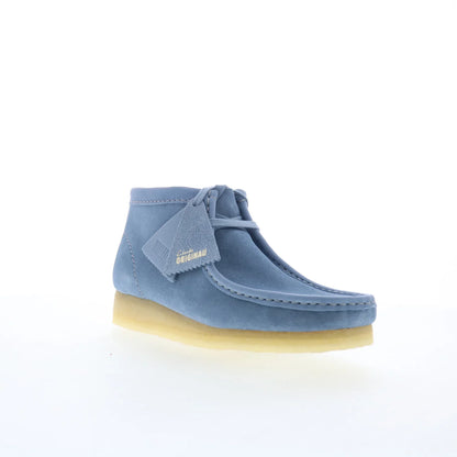 Clarks Wallabee Boot 26180162 Womens Blue Suede Lace Up Chukkas Boots