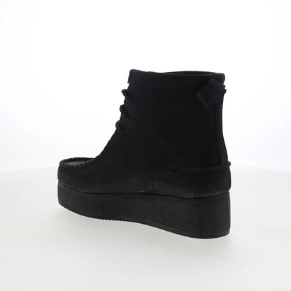 Clarks Wallabee Craft 26135569 Womens Black Suede Casual Dress Boots