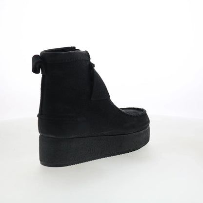Clarks Wallabee Craft 26135569 Womens Black Suede Casual Dress Boots