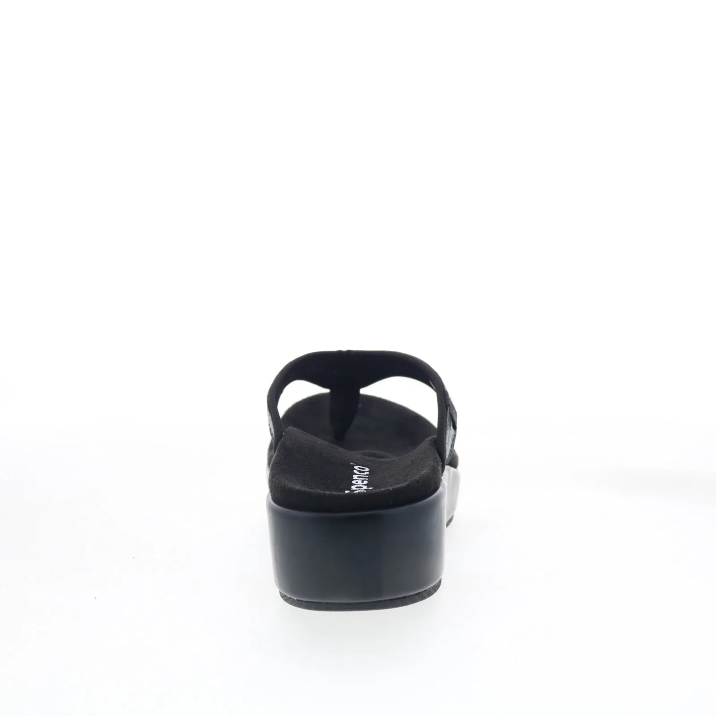 Spenco Weekend SP1076BLK Womens Black Leather Flip-Flops Sandals Shoes