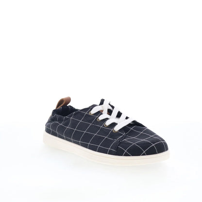 Spenco Windowpane SP1202BLK Womens Black Wide Lifestyle Sneakers Shoes