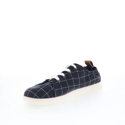 Spenco Windowpane SP1202BLK Womens Black Wide Lifestyle Sneakers Shoes