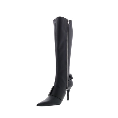 Diesel D-Venus WB Y03039-P1993-T8013 Womens Black Leather Knee High Boots