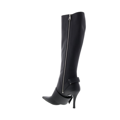 Diesel D-Venus WB Y03039-P1993-T8013 Womens Black Leather Knee High Boots