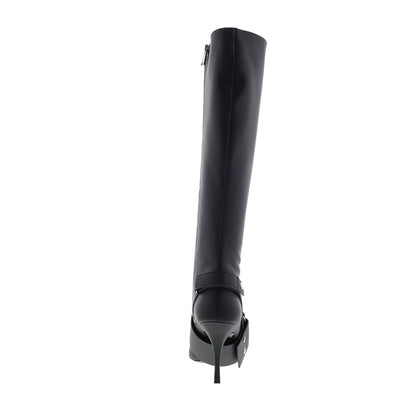 Diesel D-Venus WB Y03039-P1993-T8013 Womens Black Leather Knee High Boots
