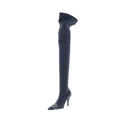 Diesel D-Venus TBT D Y03316-P6078-T8013 Womens Black Over The Knee Boots