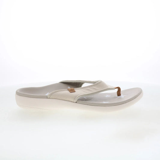 Spenco Yumi Believe SP1066GRY Womens Gray Canvas Flip-Flops Sandals Shoes