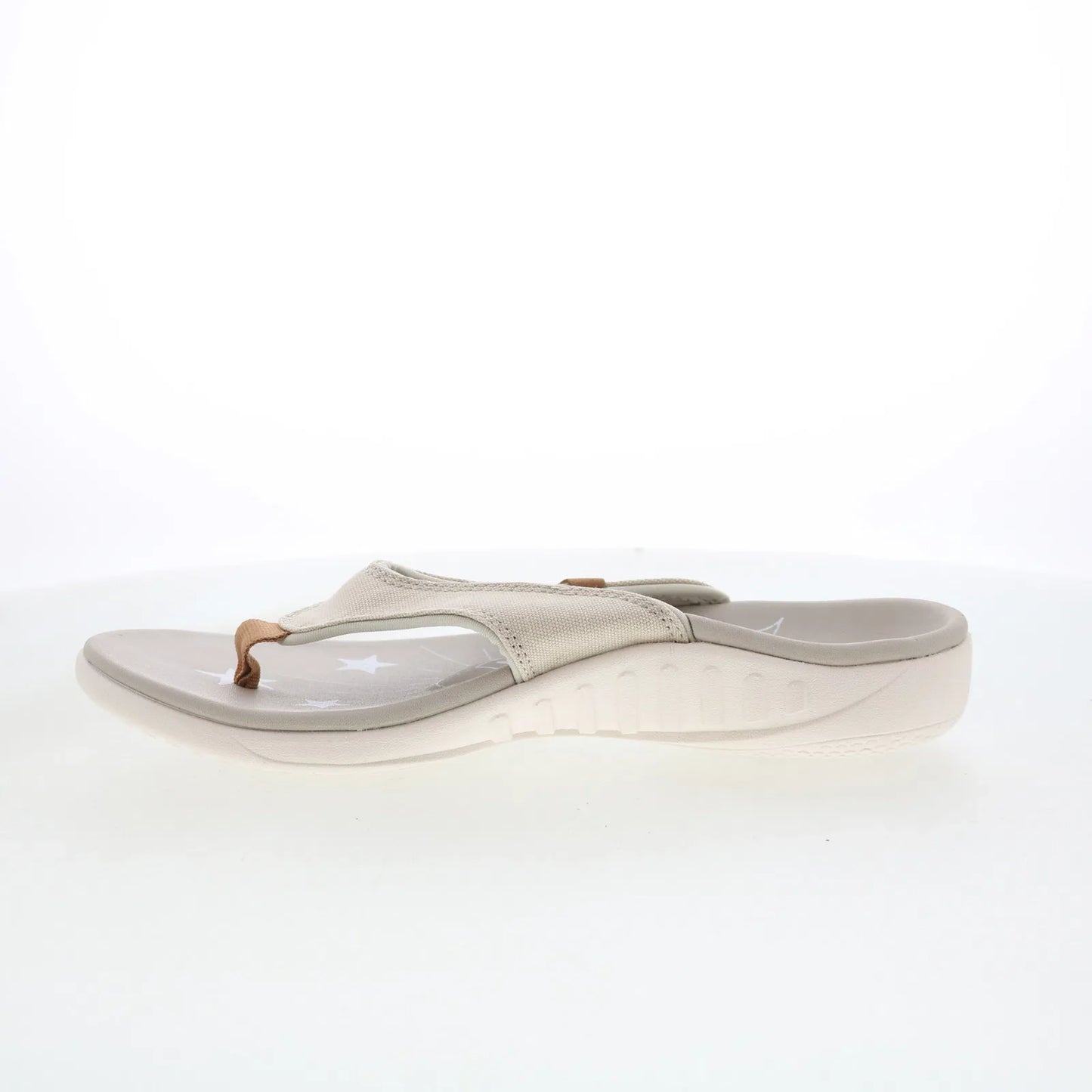 Spenco Yumi Believe SP1066GRY Womens Gray Canvas Flip-Flops Sandals Shoes