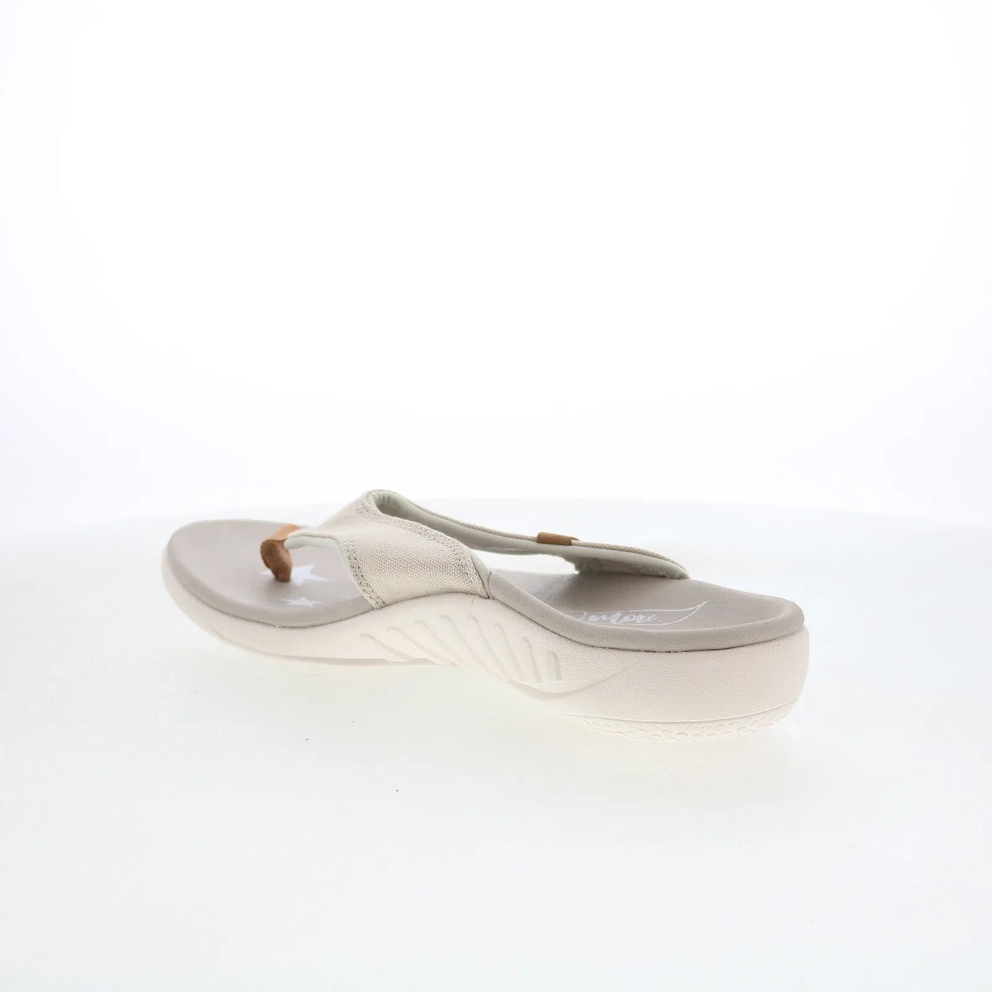 Spenco Yumi Believe SP1066GRY Womens Gray Canvas Flip-Flops Sandals Shoes