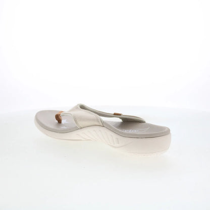 Spenco Yumi Believe SP1066GRY Womens Gray Canvas Flip-Flops Sandals Shoes