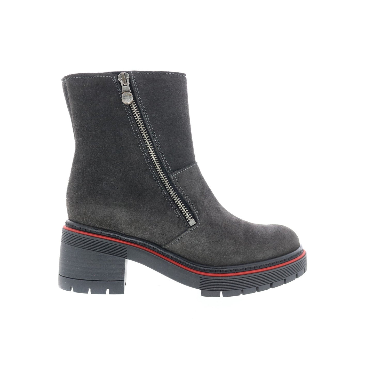 Bos. & Co. Zap Womens Gray Suede Zipper Ankle & Booties Boots