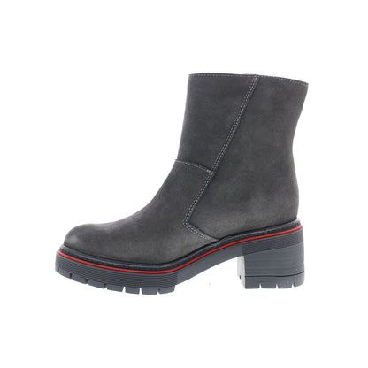 Bos. & Co. Zap Womens Gray Suede Zipper Ankle & Booties Boots
